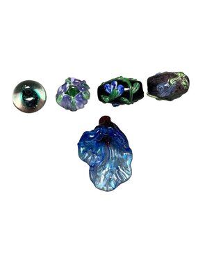 Handmade Lampwork Glass Bead Mix - Floral & Abstract Designs Jewelry Making